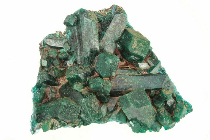 Dioptase Crystals on Plancheite - Republic of the Congo #266265